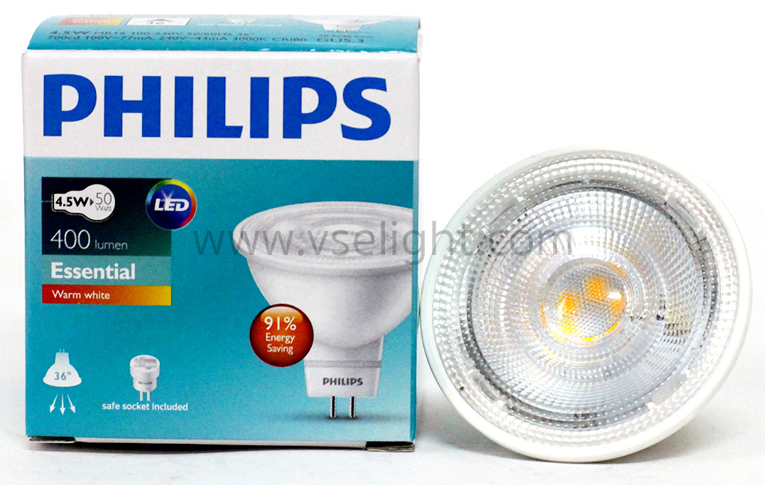 หลอด Essential LED MR16 220V 4.5W Philips