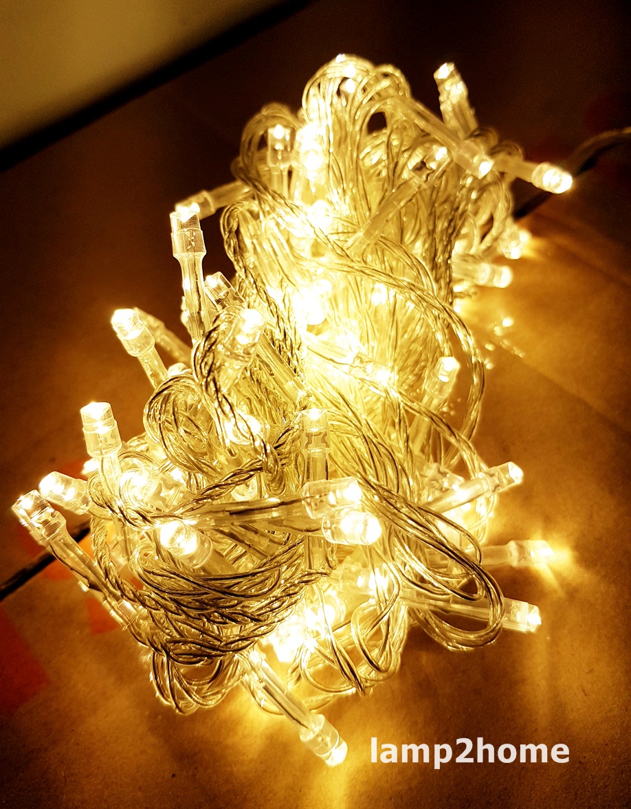 ไฟคริสต์มาส LED 100 หัว (แบบนิ่ง-แบบกระพริบได้)