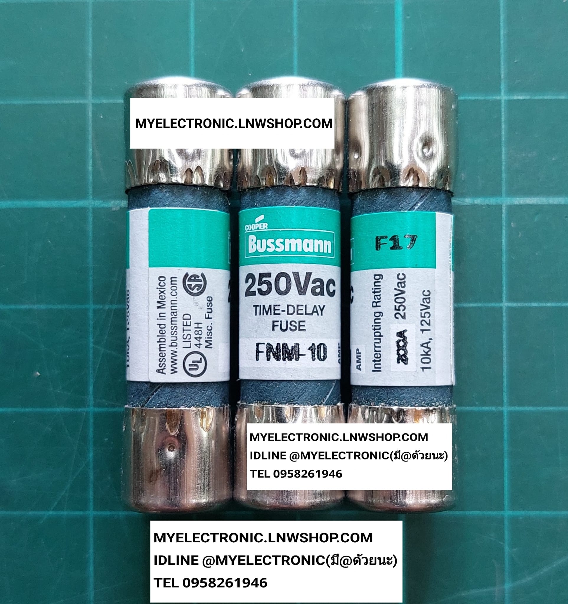 ขาย FNM10 FNM-10 A 250 V ฟิวส์ BUSSMANN 10A250V TIME-DELAY ขนาด 10×38มม. SIZE 10×38MM. ของแท้ ราคา ตัวละ . . . หน่วย บาท