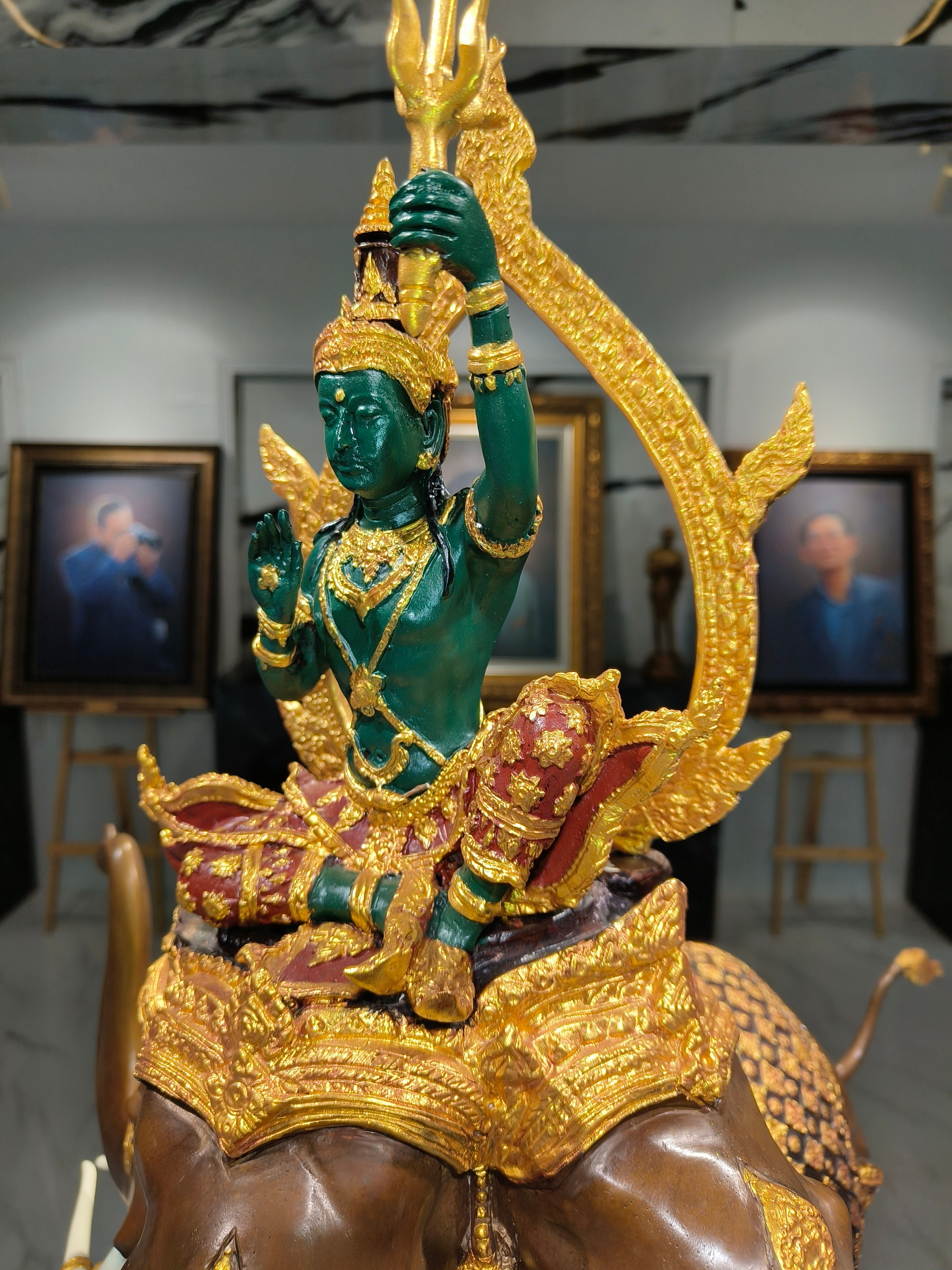 รูปหล่อ พระอินทร์ทรงช้างเอราวัณ สูง 27 นิ้ว