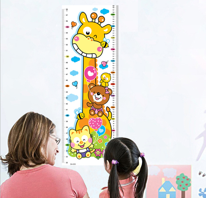 MUISUNGSHOP โปสเตอร์/สติ๊กเกอร์ วัดส่วนสูงติดผนัง ลายการ์ตูนน่ารักสำหรับเด็ก แผ่นวัดส่วนสูงเด็ก