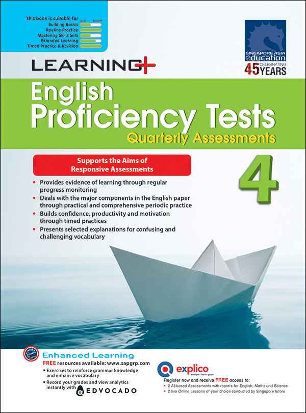แบบฝึกหัด Learning+ English Proficiency Tests Quarterly Assessments Primary 4