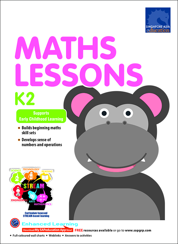 แบบฝึกหัดคณิตศาสตร์ภาษาอังกฤษระดับอนุบาล 3 Maths Lessons K2