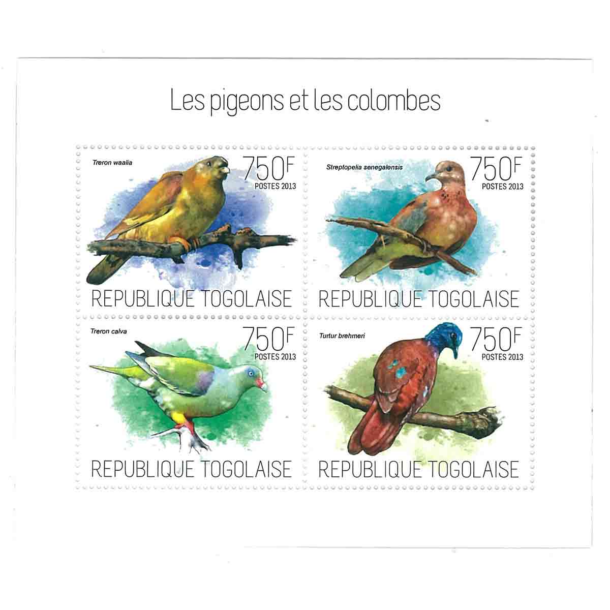 Togo Stamp, 2013 Pigeons and Doves, Bird, Wildlife, Animals