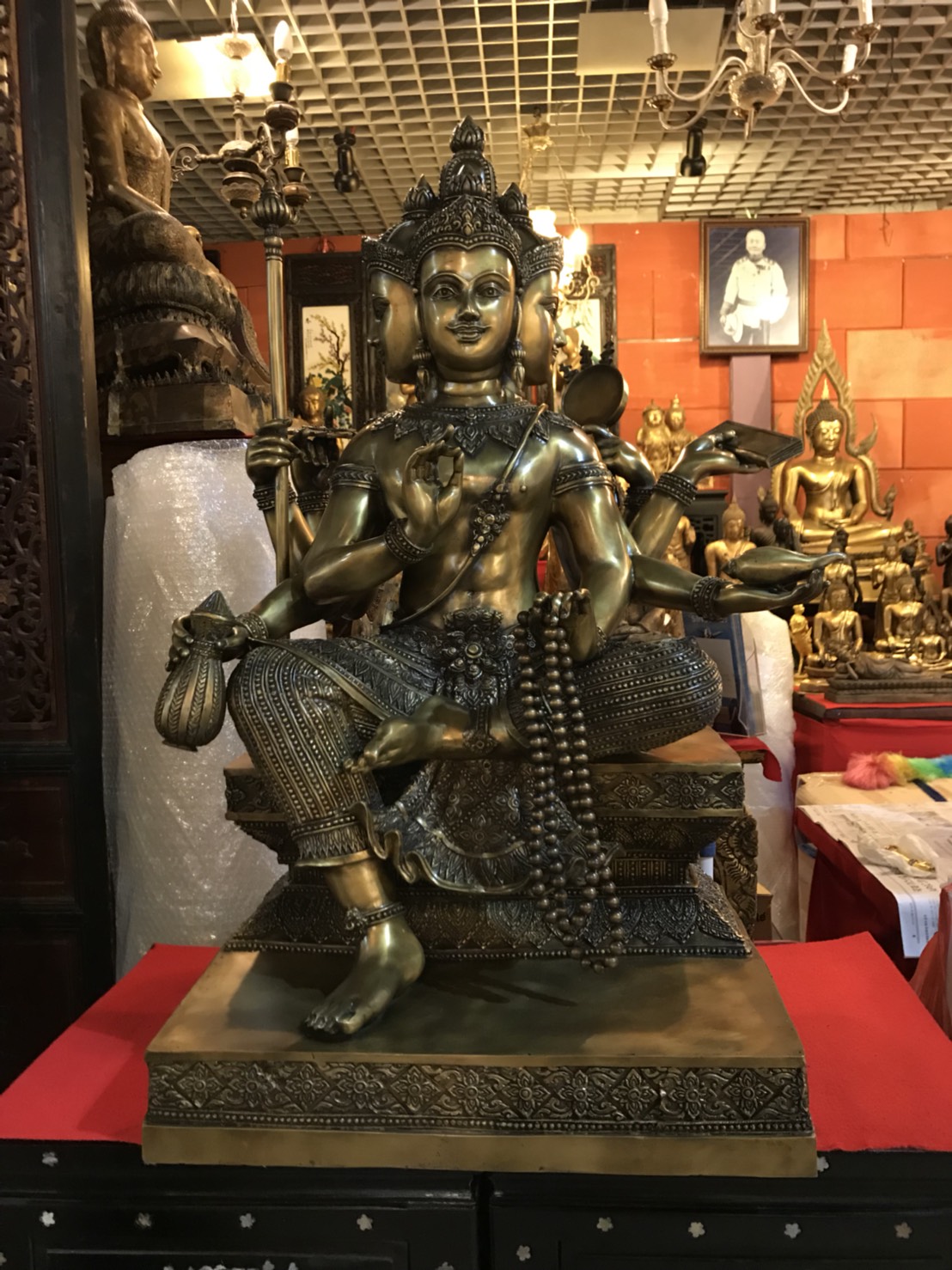 รูปหล่อพระพรหม หน้าตัก 16 นิ้ว สูง 1 เมตร เนื้อสัมฤทธิ์ หล่อหนาพิเศษ