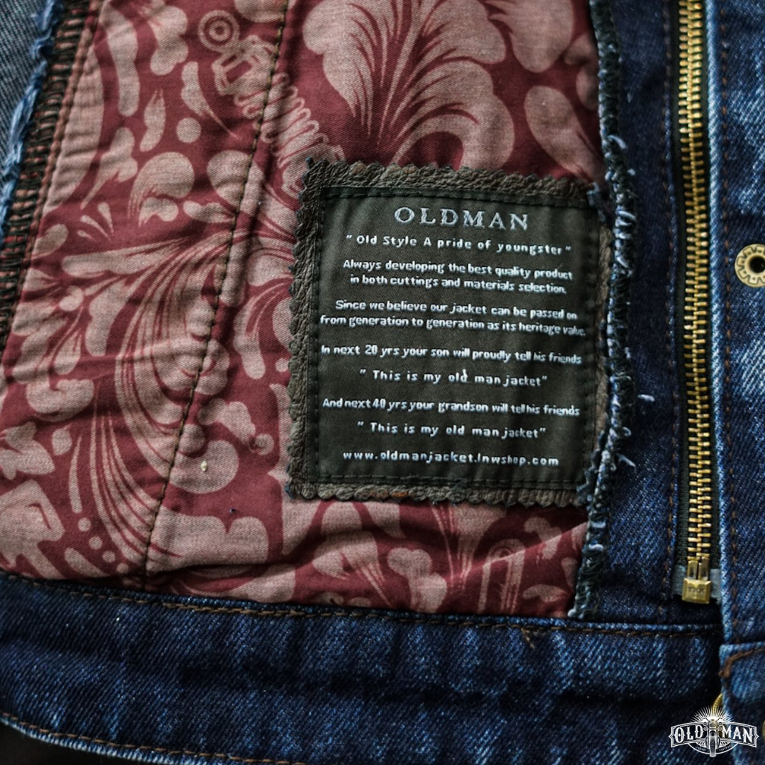 OLDMAN Vest 2101 หนังวัว Full Grain+ผ้ายีนส์