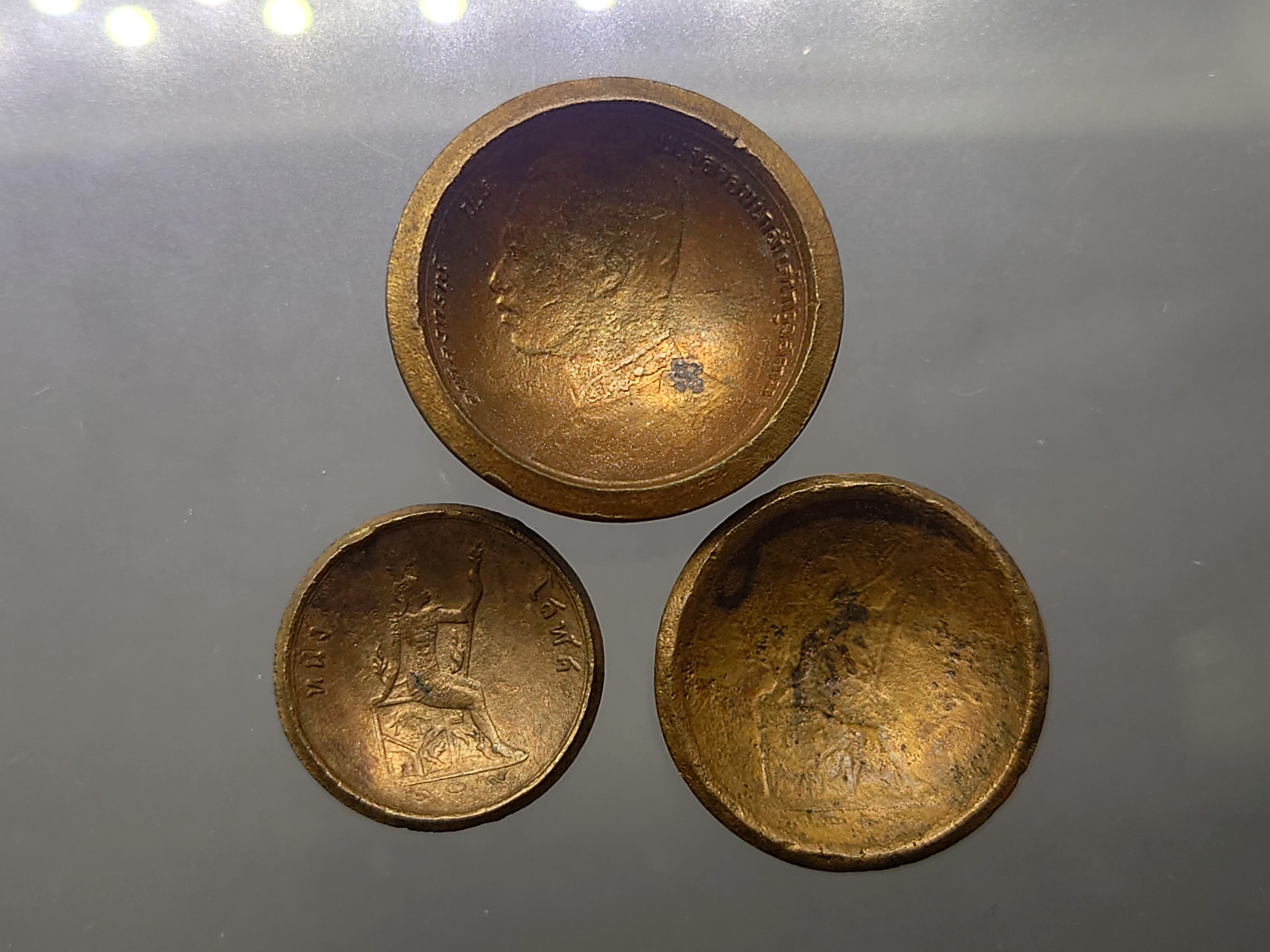 เหรียญถ้วย โรงบ่อนโบราณ ครบชุด พระสยามๆ(โสฬส อัฐ เสี่ยว)
