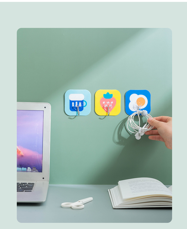 MUISUNGSHOP (1 ชิ้น) CM-HOOK ตะขอติดผนังลายการ์ตูน minimal