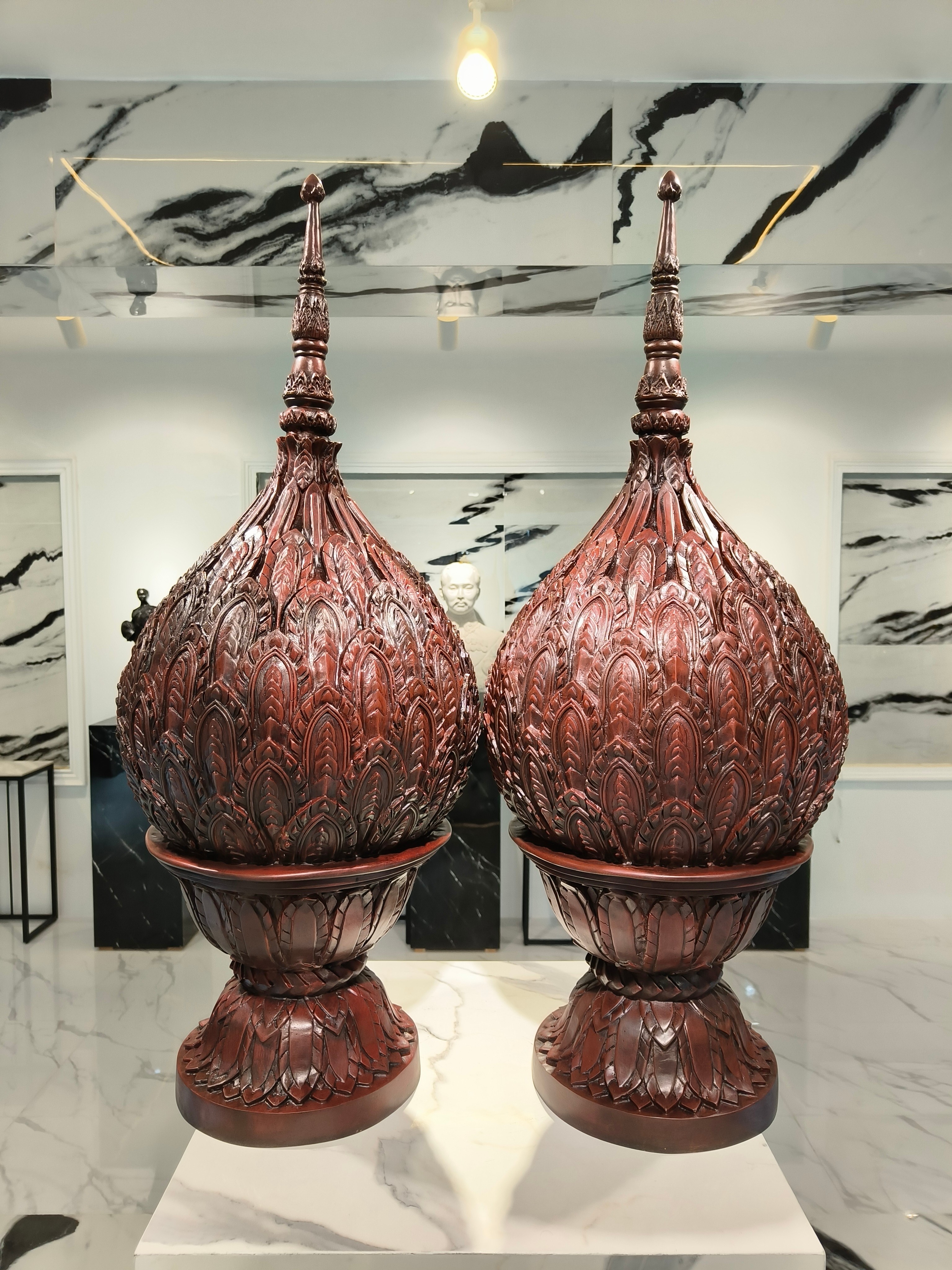 พานพุ่มสักการะ เนื้อสัมฤทธิ์ ขนาดใหญ่ ทำสีพิเศษ