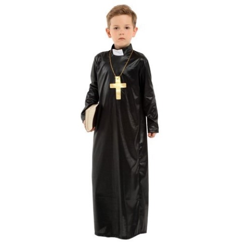 7C131 ชุดเด็ก ชุดนักบวช ชุดบาทหลวง พร้อมสร้อยกางเขน The Priest and Cross Necklace Costumes
