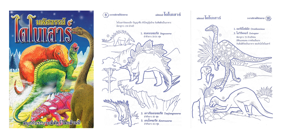 SET ระบายสี ไดโนเสาร์ DINOSAUR 6 เล่ม
