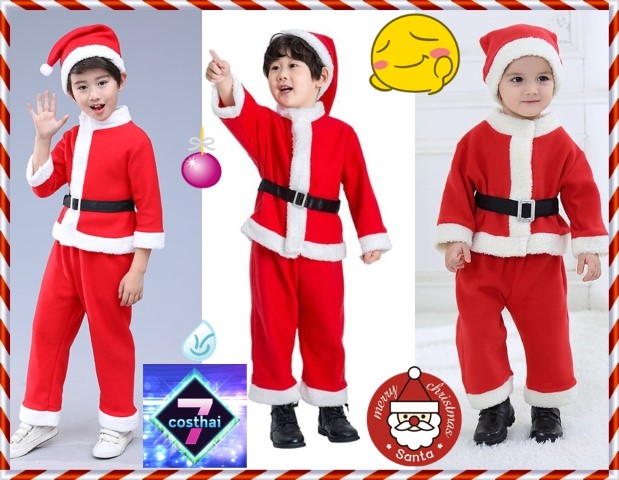 7C168 ชุดเด็ก ชุดซานตาครอส ชุดซานต้า ชุดคริสต์มาส ครบเซ็ต Santa Santaclaus Chrismas Costumes
