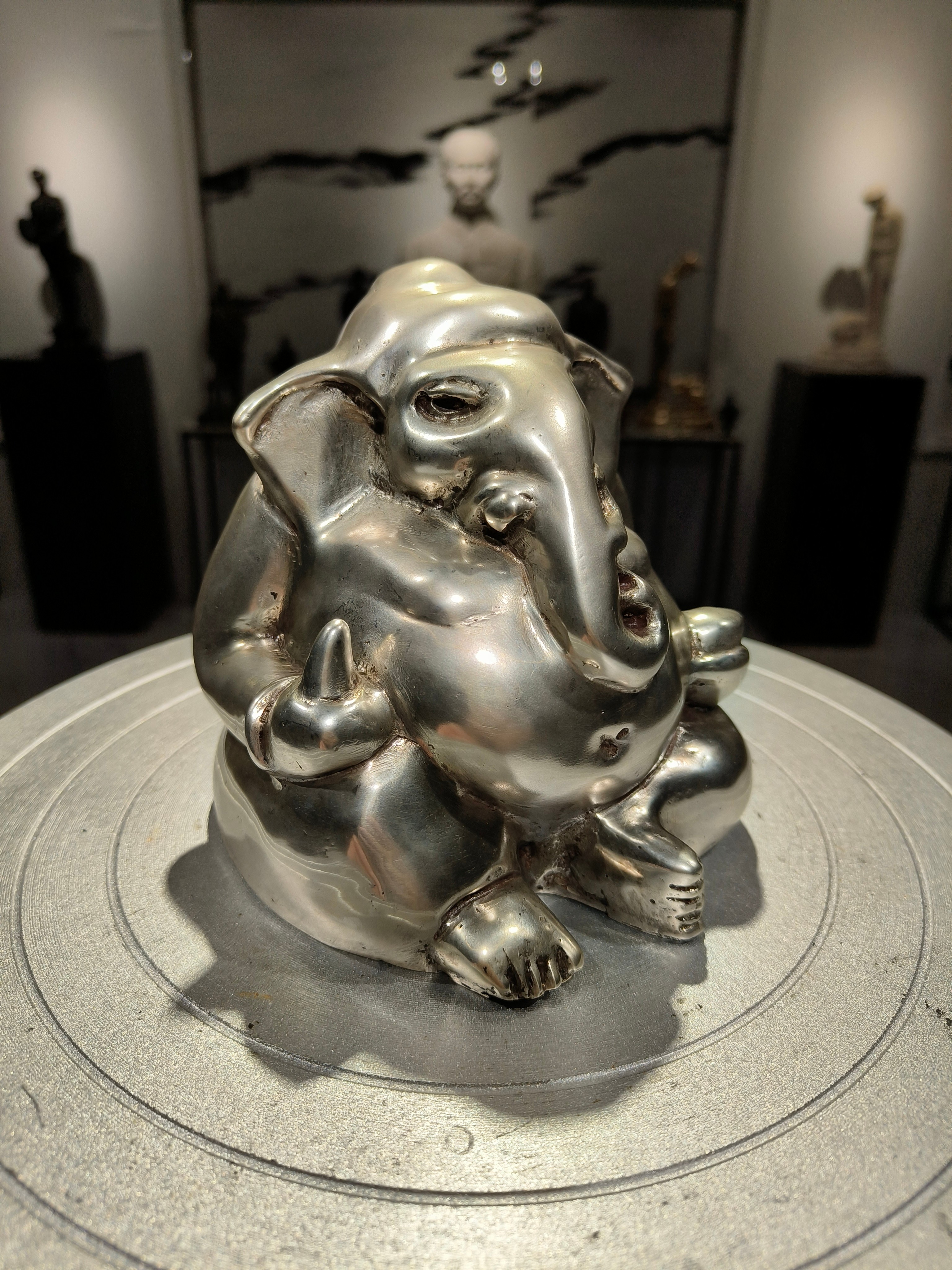 รูปหล่อ พระพิฆเนศ วรมุทรา ปางนั่งประทานพร พิมพ์โบราณ หน้าตัก 5 นิ้ว