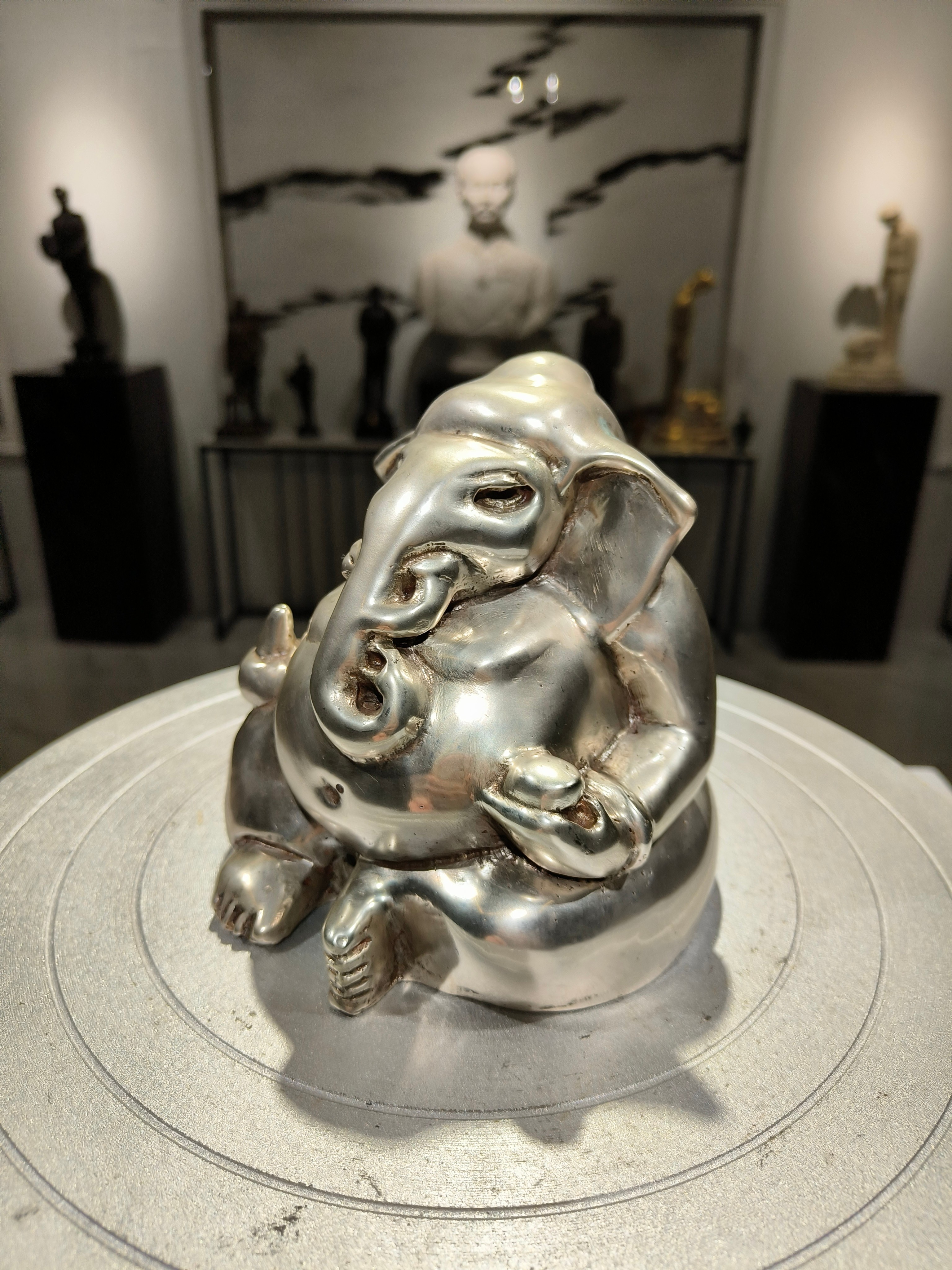 รูปหล่อ พระพิฆเนศ วรมุทรา ปางนั่งประทานพร พิมพ์โบราณ หน้าตัก 5 นิ้ว