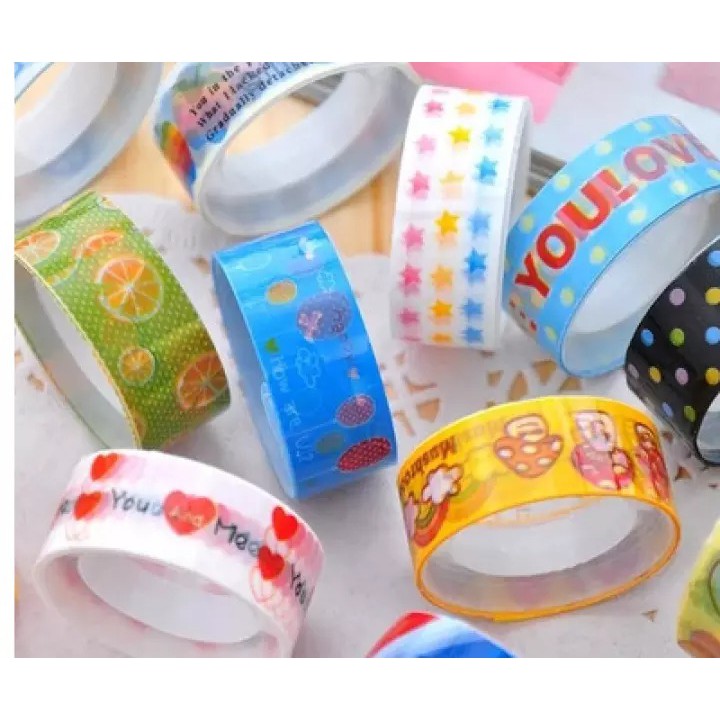 MUISUNGSHOP (10 ชิ้น) วาชิเทปลายการ์ตูน สำหรับตกแต่ง เทปตกแต่ง เทปวาชิ เทปการ์ตูน เทปน่ารัก สติ๊กเกอร์ตกแต่ง