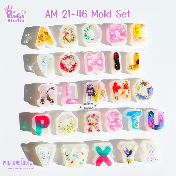 แม่พิมพ์ตัวอักษร AM 21-46 A-Z Alphabet Molds / สูง 3.7-3.9 cm / หนา 10 mm