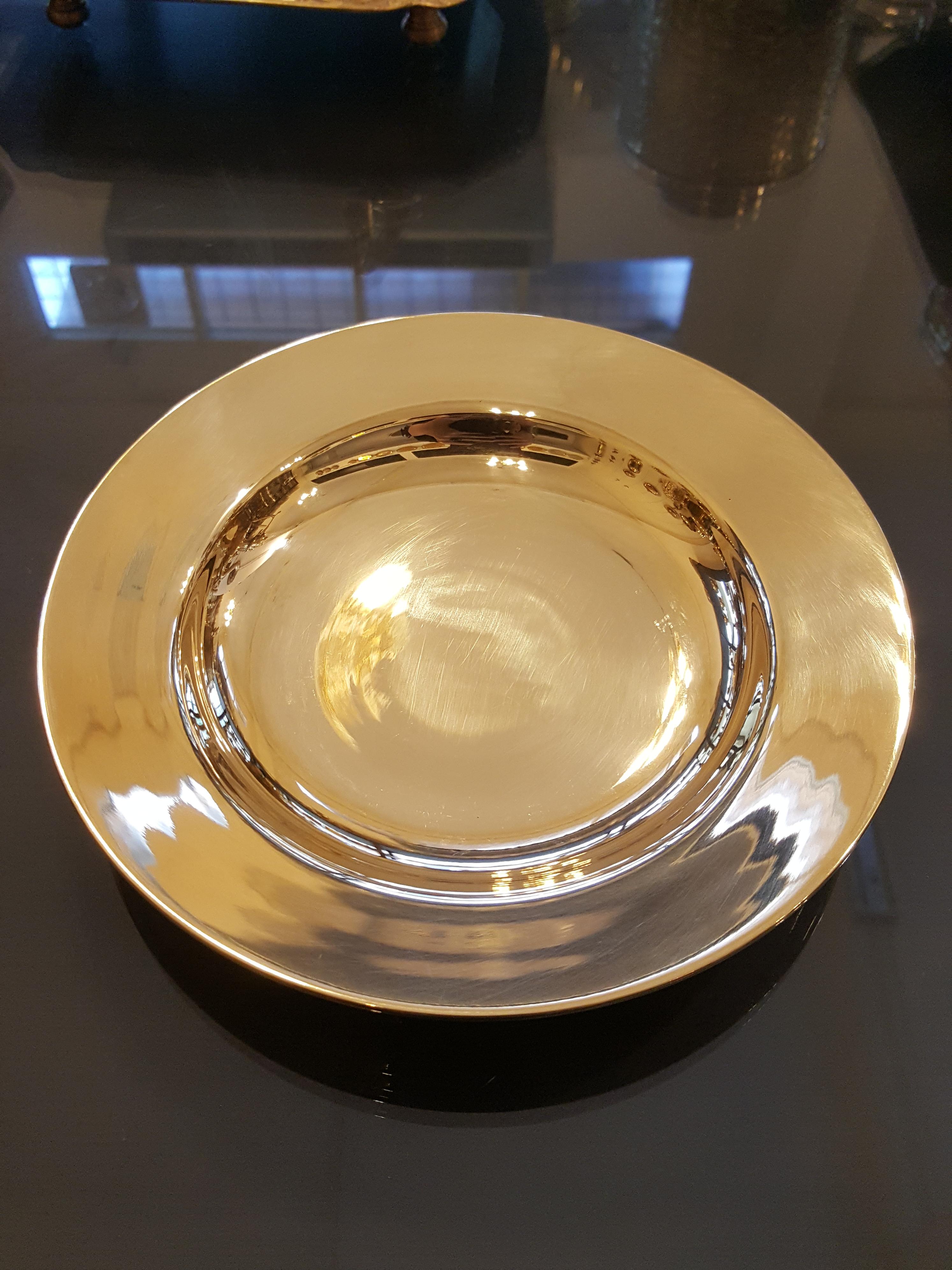 จานทองเหลือง เรียบเงา ขนาด 6 7 8 9 10 นิ้ว