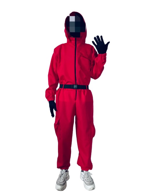 7C249 ชุดสีแดง ชุดผู้คุมเกม สควิดเกม เล่นลุ้นตาย Guard Squid Game