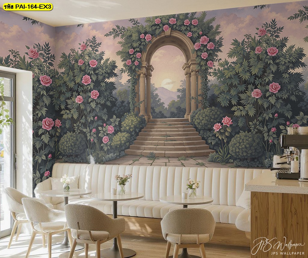 แต่งร้านอาหารให้น่านั่ง ด้วยวอลเปเปอร์ลายสวนยุโรป