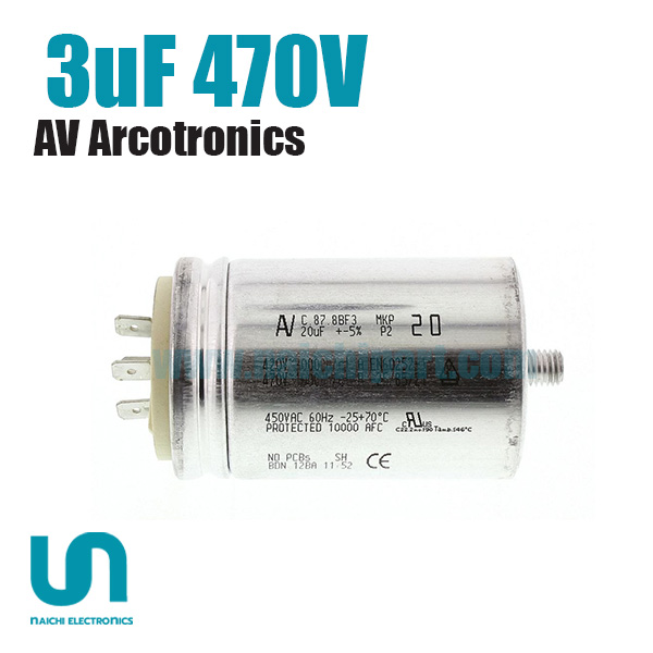 AV ARCOTRONICS C.87.8BF3 MKP 3uF 400-470V