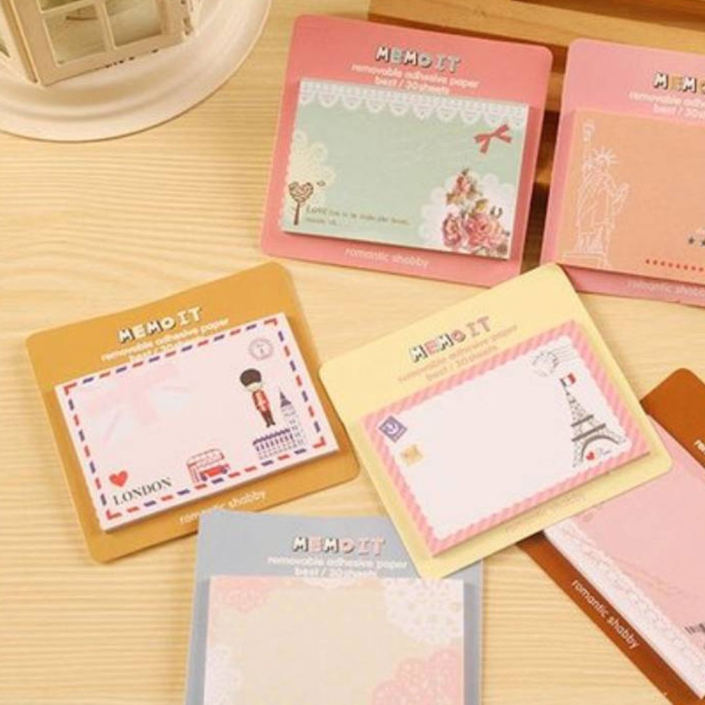 MUISUNGSHOPกระดาษโน๊ตมีกาว Post-it โพสอิท การ์ตูน สไตล์เกาหลี คละลาย