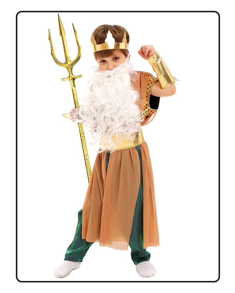 7C389 ชุดเจ้าสมุทร ชุดโพไซดอน ชุดแฟนซีเทพเจ้า ชุดใต้ทะเล ชุดธีมทะเล King Neptune Poseidon Atlantis Costumes