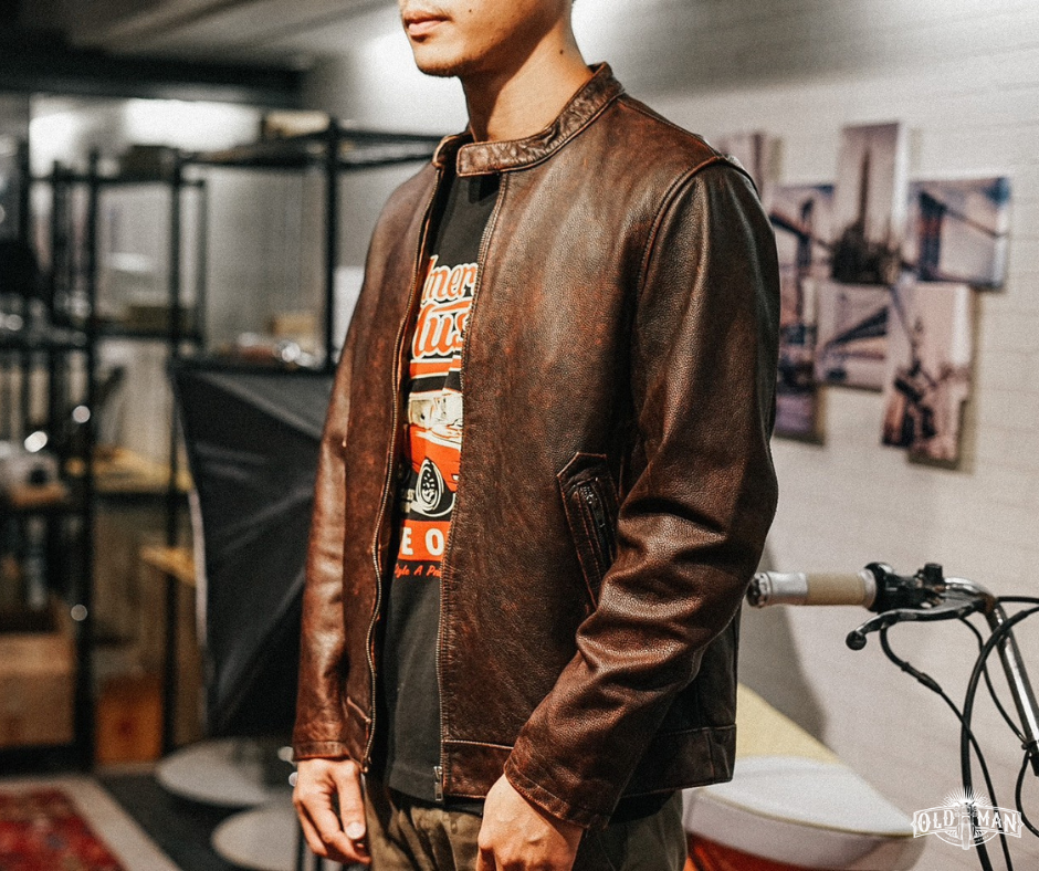 เสื้อหนังแท้ Night Road (น้ำตาล) (กรุณาสอบถามไซส์ก่อนสั่งซื้อ)