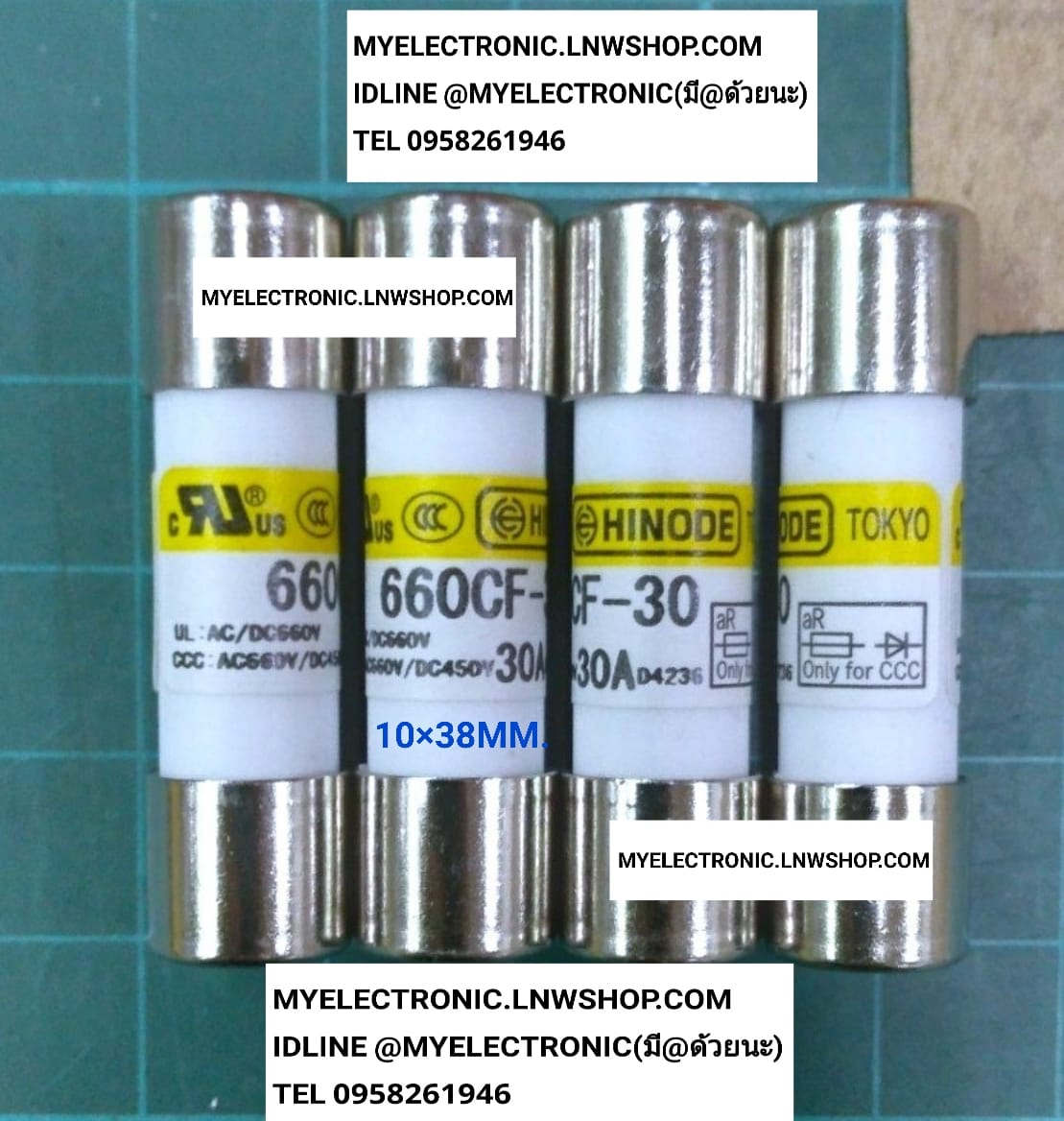 ขาย ฟิวส์30A660V HINODE รุ่น MODEL 660CF-30 ขนาด 10×38MM. ฟิวส์ FUSE 30A660V กระเบื้อง เซรามิค เซมิคอนดักเตอร์ ฟิวส์ SEMICONDUCTOR FUSE ยี่ห้อ HINODE ของแท้ ราคา ตัวละ . . . . หน่วย บาท