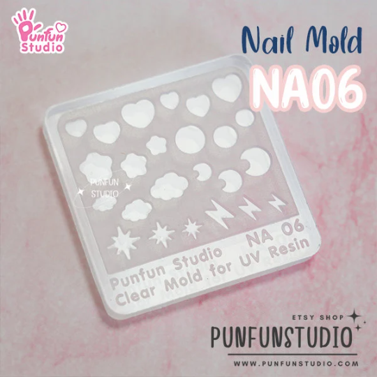 NA 06 Cutie Icon / Nail Decoration Mold / Clear Mold for UV Resin / Thickness 0.3 - 0.5 mm / Silicone Mold