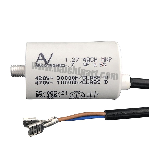 ฟิล์มคาปาซิเตอร์ 7uF 1.27.4ACH MKP AV ARCOTRONICS 420V 470V