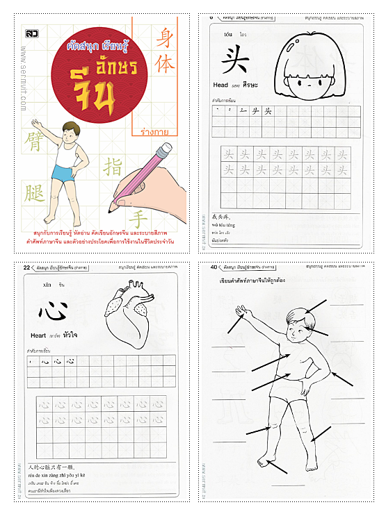 SET คัดสนุกเรียนรู้ อักษรจีน (4 เล่ม)