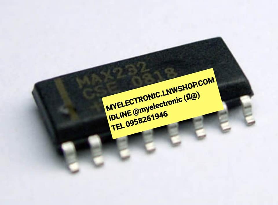 MAX232CSEตัวถังSMD,ตัวถังSOIC-16ขายี่ห้อMAXIMราคาตัวละบาท