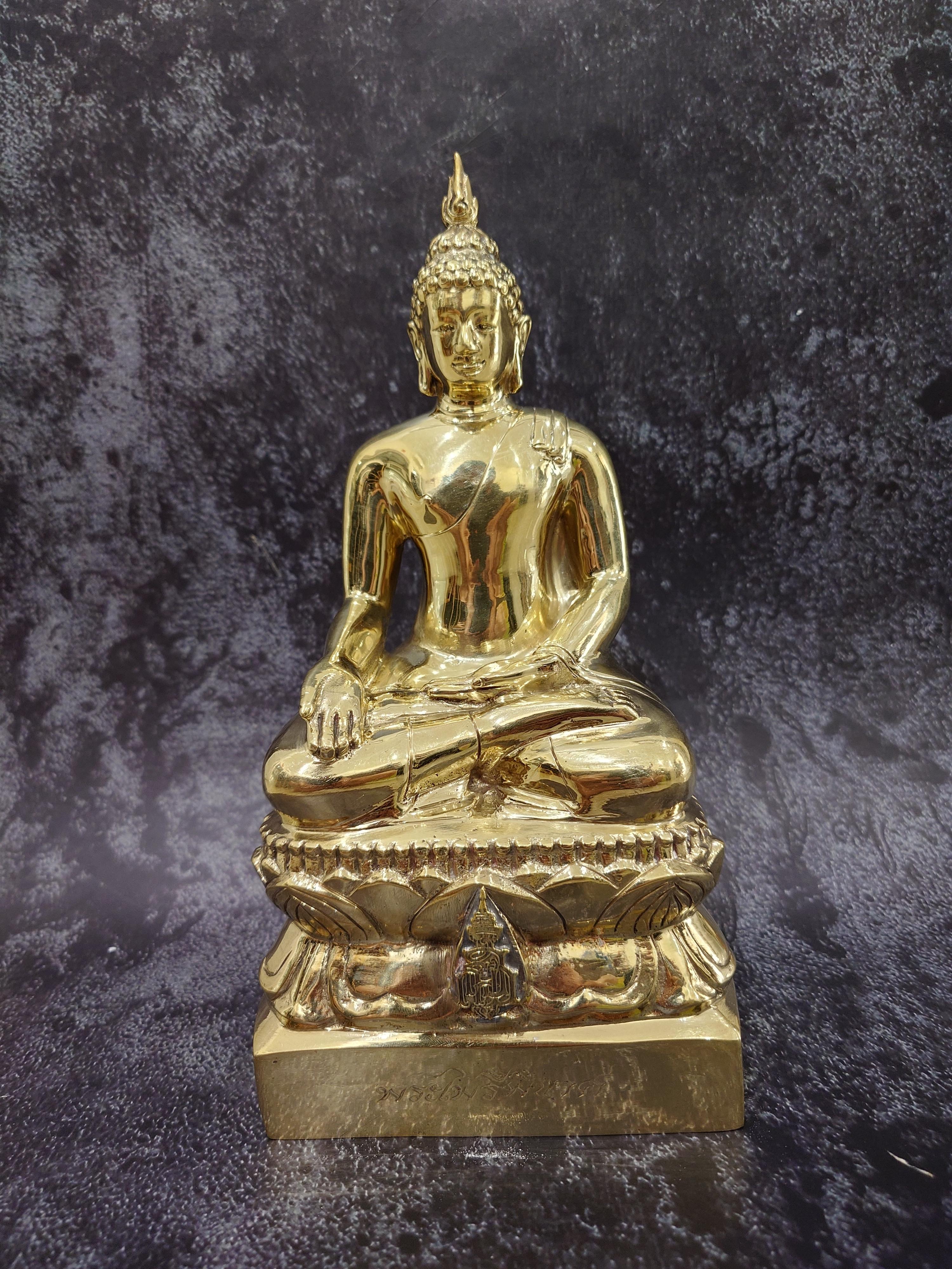 พระไพรีพินาศ ญสส 50 หน้าตัก 5 นิ้ว สูง 11 นิ้ว เนื้อทองเหลืองขัดเงา พระประจำวัด วัดบวรนิเวศ จัดสร้าง ประจำปี 2550 แท้ ออกวัด