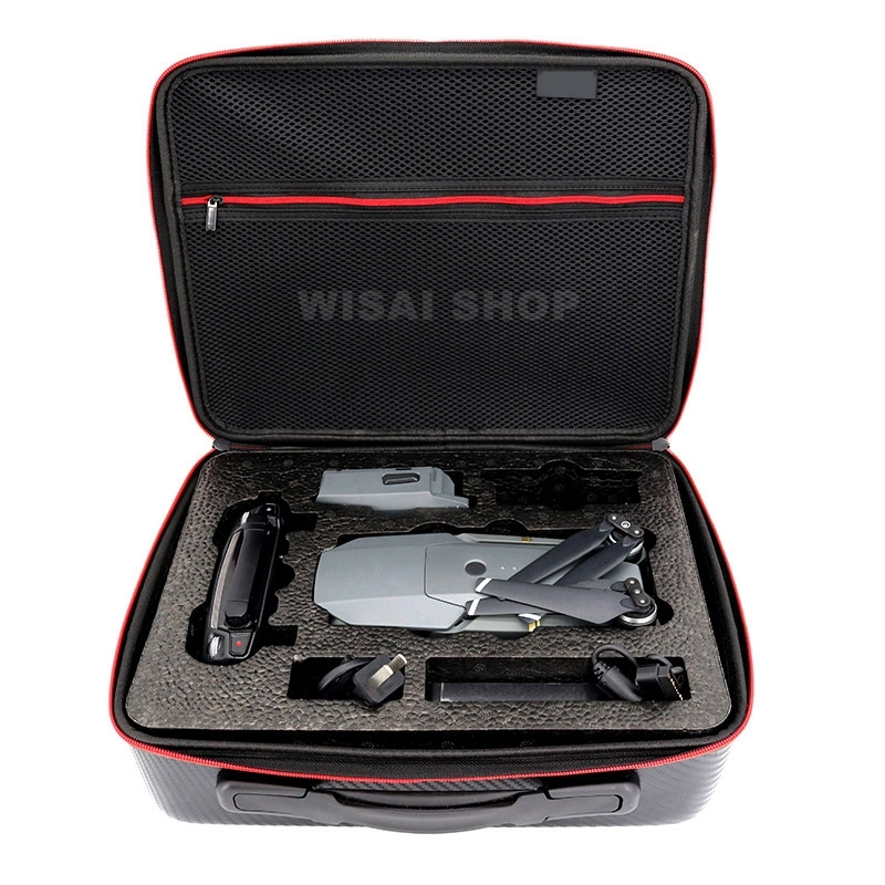 กระเป๋า Waterproof Hardshell Handbag สำหรับ DJI Mavic Pro - สีดำ ซิปสีแดง