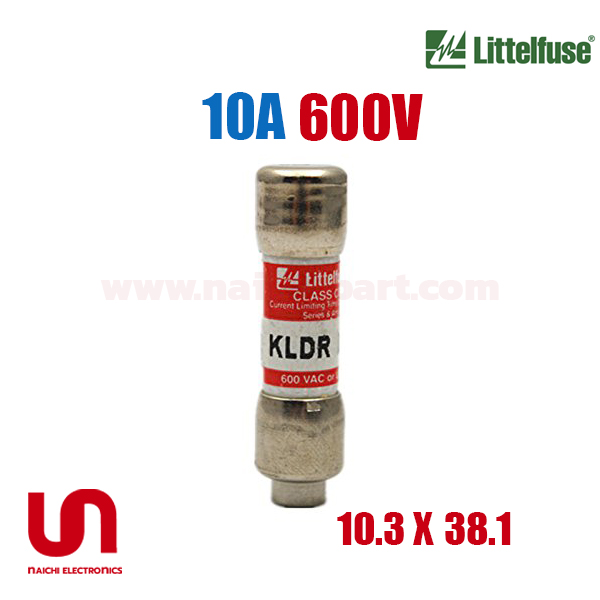 (Pre Order) Littelfuse , KLDR 10A , 10A 600V , 10.3 x 38.1mm, Slo-Blo