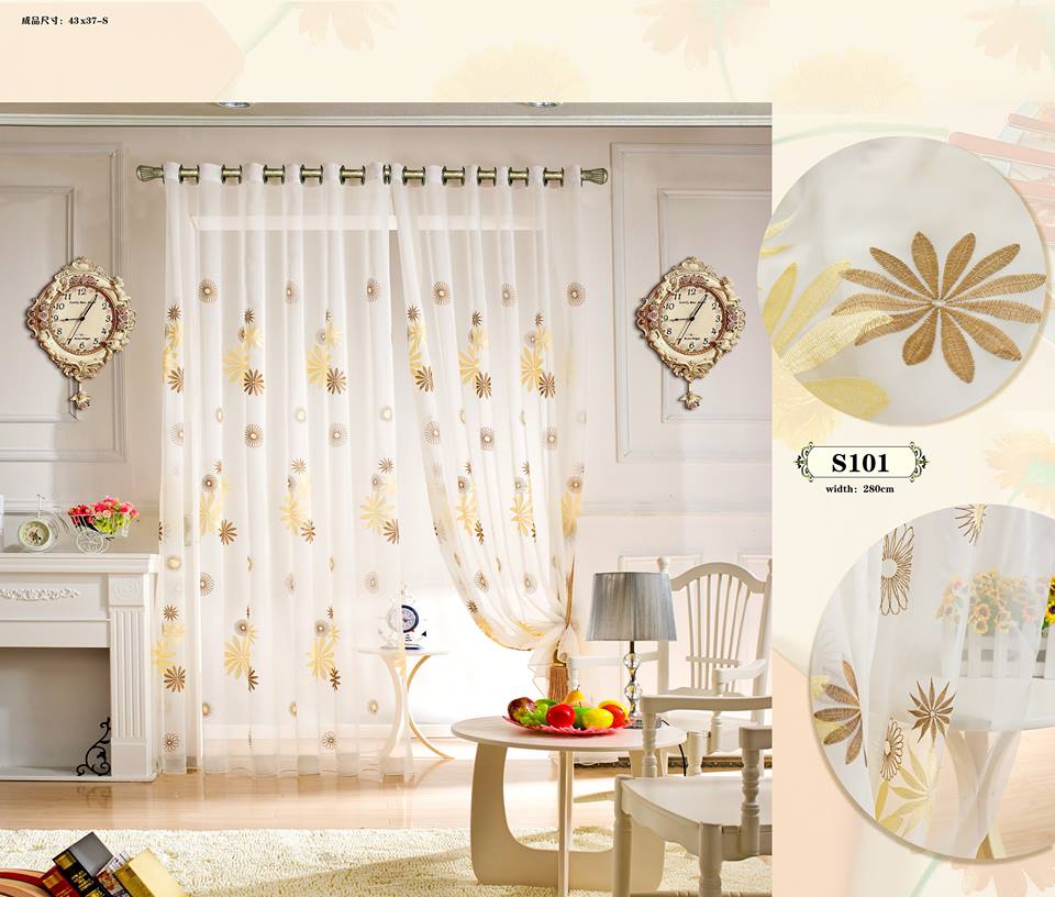 ผ้าโปร่งลายปัก "Sheer Curtains " หน้ากว้าง2.80 เมตร