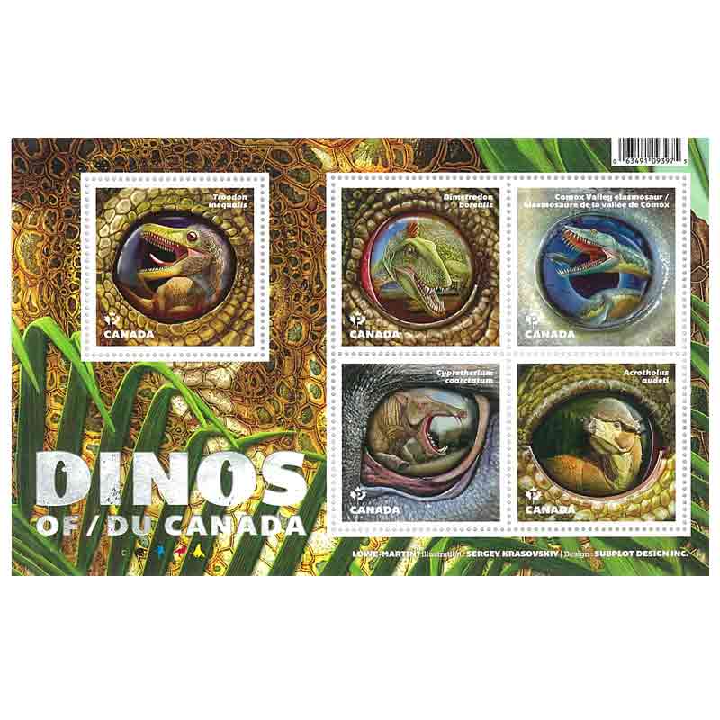 Canada Stamp, 2016 Dinos of Canada S/S