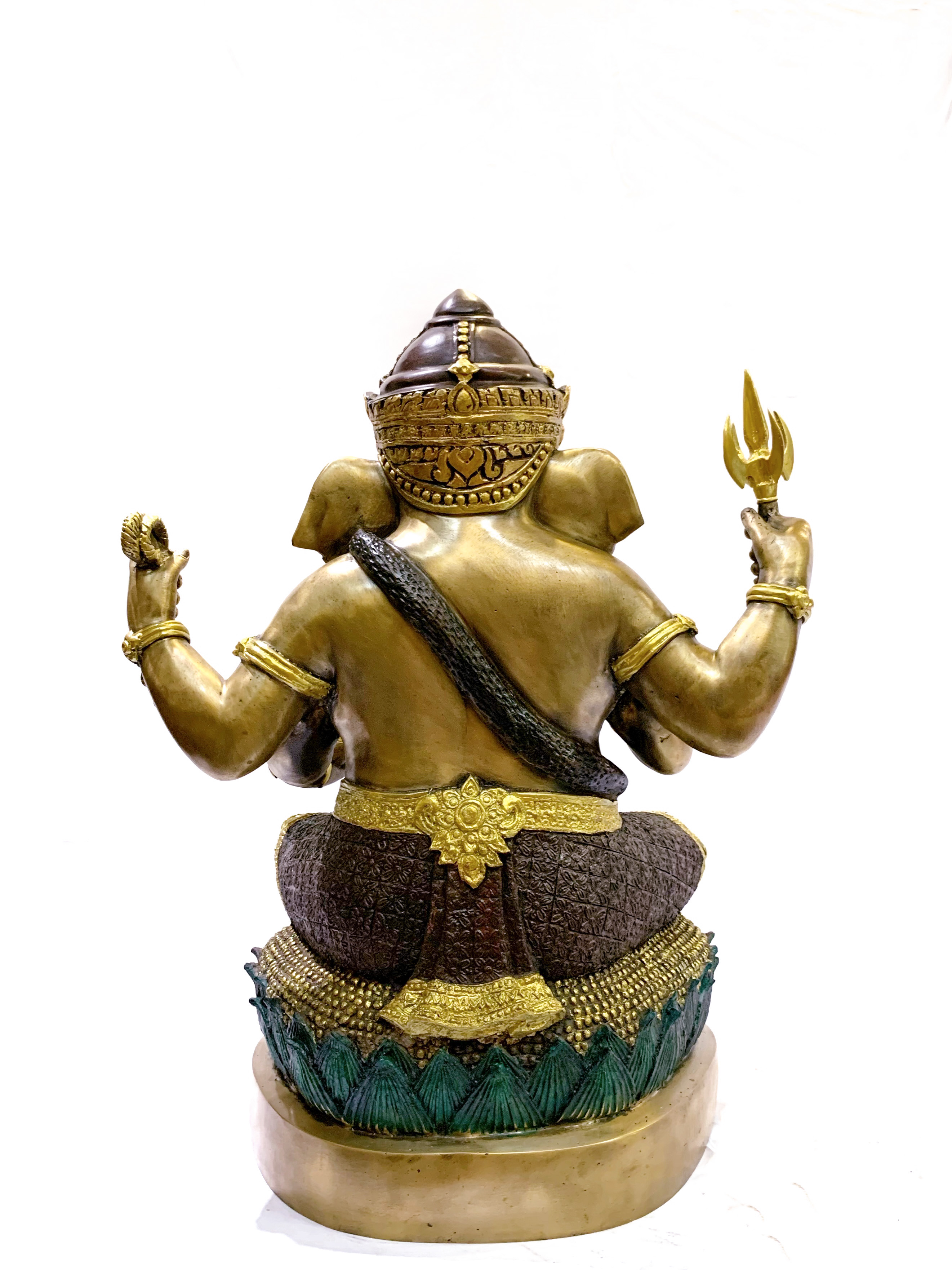 รูปหล่อ เทวรูป พระพิฆเนศ ปางเอกทันตะ (นั่งบัว) หน้าตัก 16” ปั้นโดยอาจารย์กรมศิลปากร