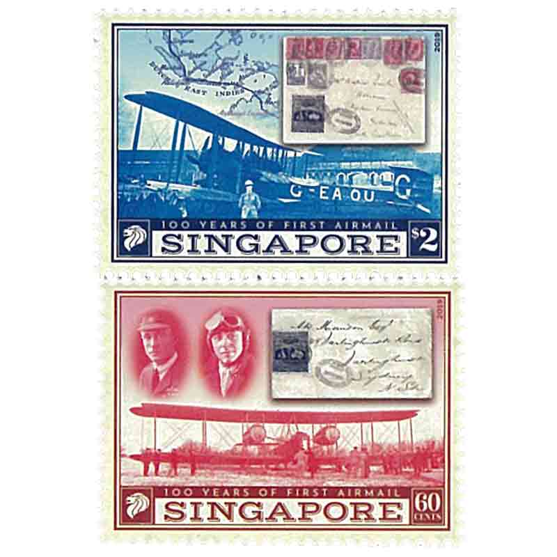Singapore Stamp, 2019 100 Years of First Airmail