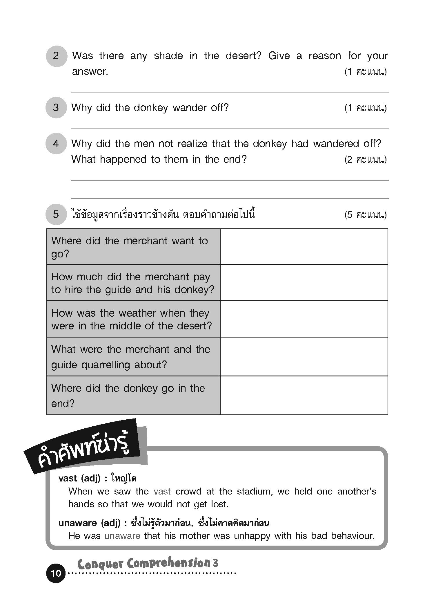 Conquer Comprehension เก่งอังกฤษพิชิตอ่านจับใจความ 3