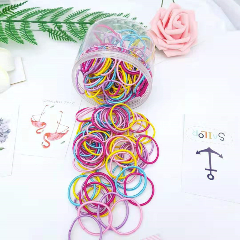 MUISUNGSHOP (100 เส้น) ที่รัดผม ยางรัดผม ยางมัดผม สำหรับเด็ก ขนาด 3 ซม.
