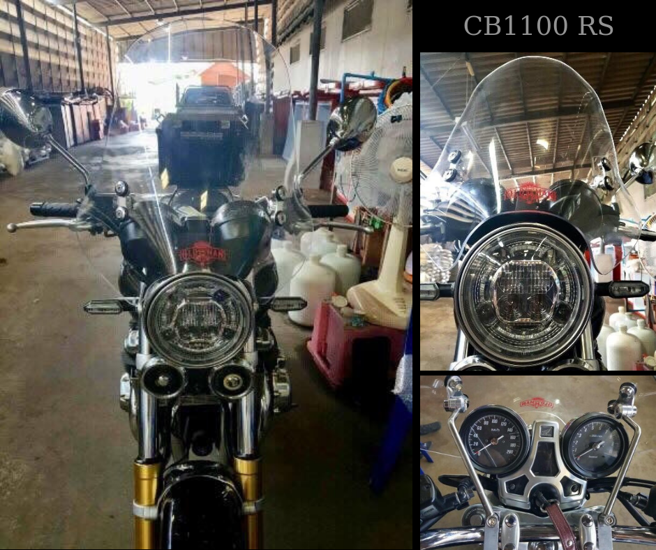 ชิวหน้า ไฟกลม ทรงสูง 47 ซม. สีใส