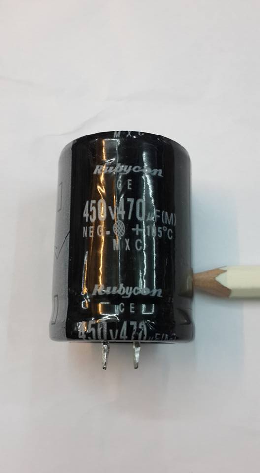 ขาย 470UF450VDC 105c 105องศาขนาดเส้นผ้านศูนย์กลางอ้วน30มมสูง41มม30X40MMราคาตัวละ บาท