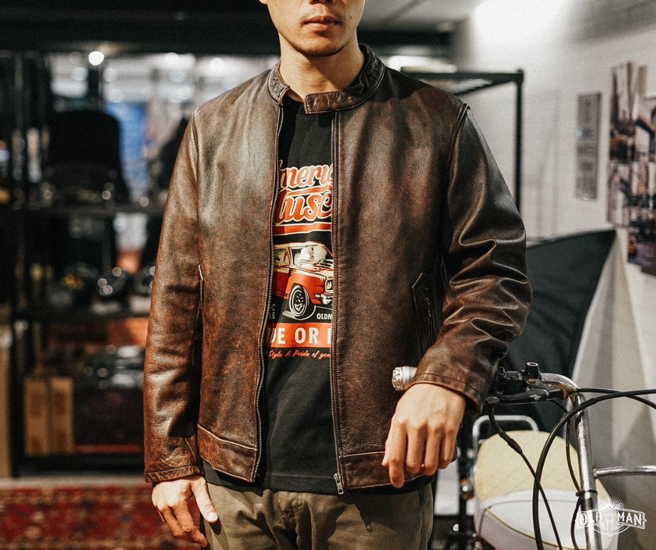 เสื้อหนังแท้ Night Road (น้ำตาล) (กรุณาสอบถามไซส์ก่อนสั่งซื้อ)