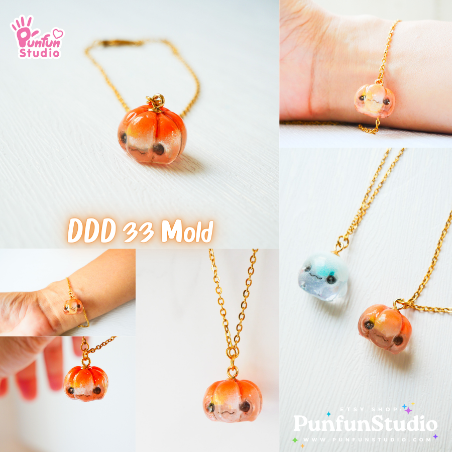 แม่พิมพ์ 3 มิติ ขนาดเล็ก DDD 33 ฟักทอง / Boo Ghost Mold / Halloween Mold / Clear UV Resin Mold / แม่พิมพ์ 3มิติ