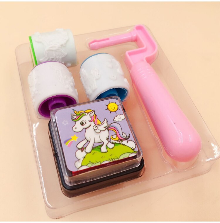 MUISUNGSHOP ลูกกลิ้งลายการ์ตูน ลูกกลิ้งสแตมป์ สำหรับเด็ก ของเล่นเด็กเสริมพัฒนาการ