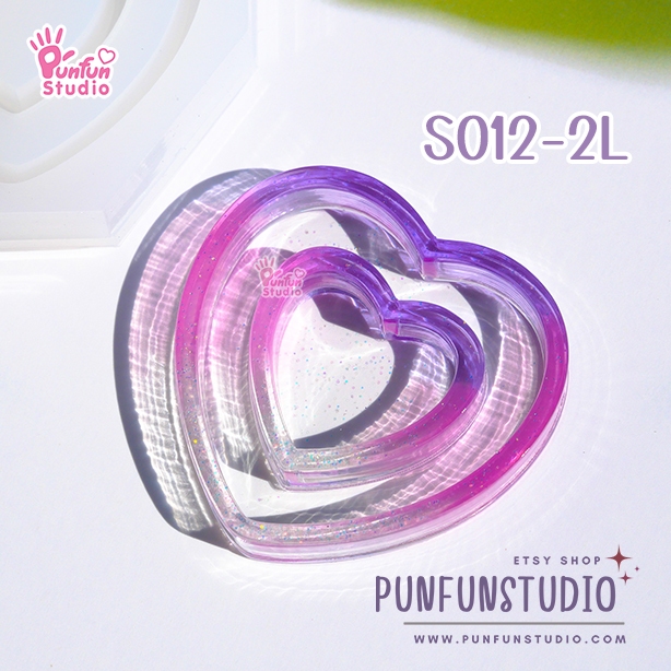 แม่พิมพ์ซิลิโคน SHAKE S012/2 หัวใจหนา A แบบกลวง