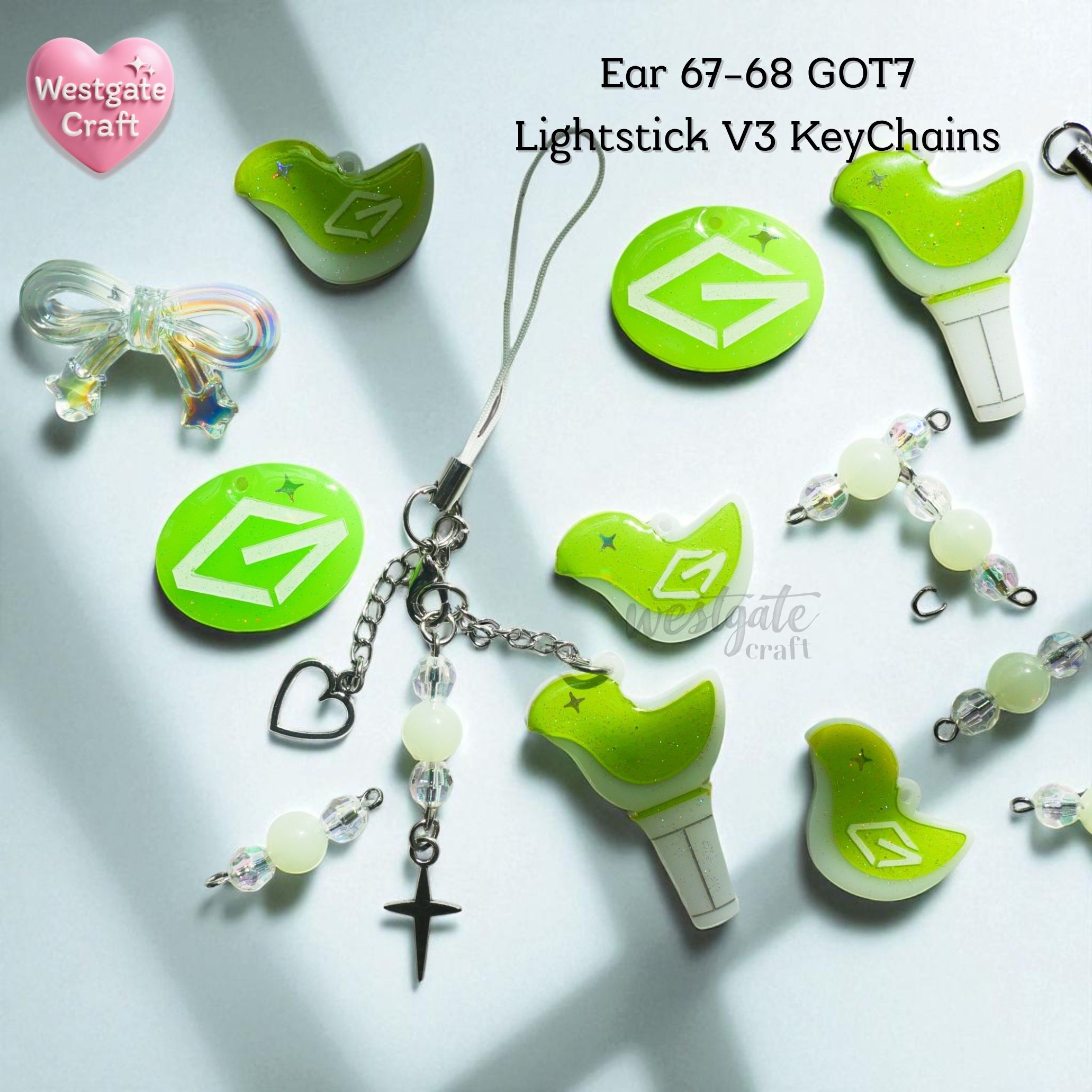 พวงกุญแจ Kpop Ear 67-38 Lightstick V3 / พวงกุญแจเรซิ่น Got / Handmade