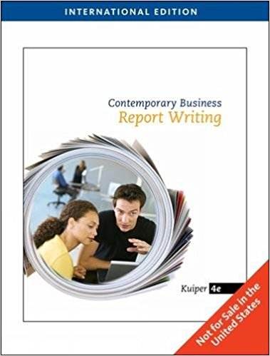 Contemporary Business Report Writing ISBN 9781439037164