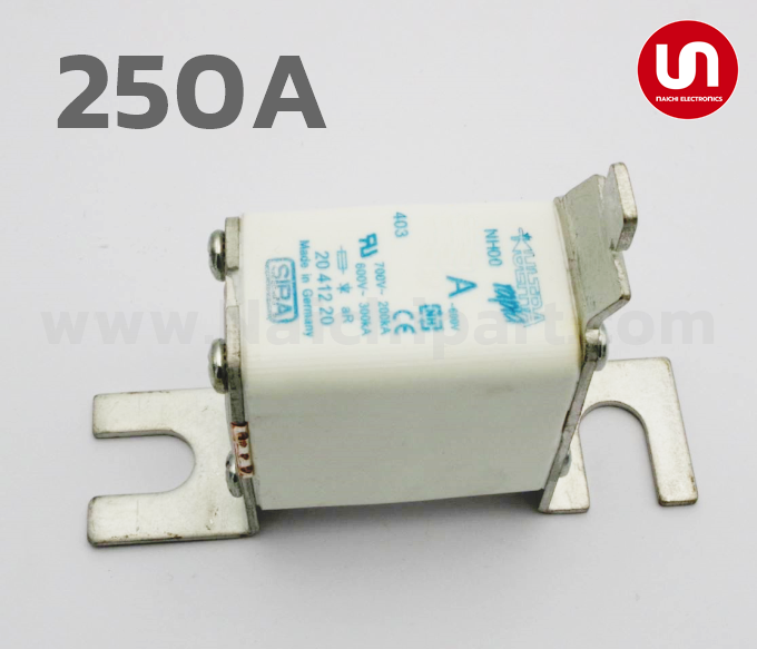SIBA FUSE , 2041220.250 , 250A 690/700V NH00 DIN 80